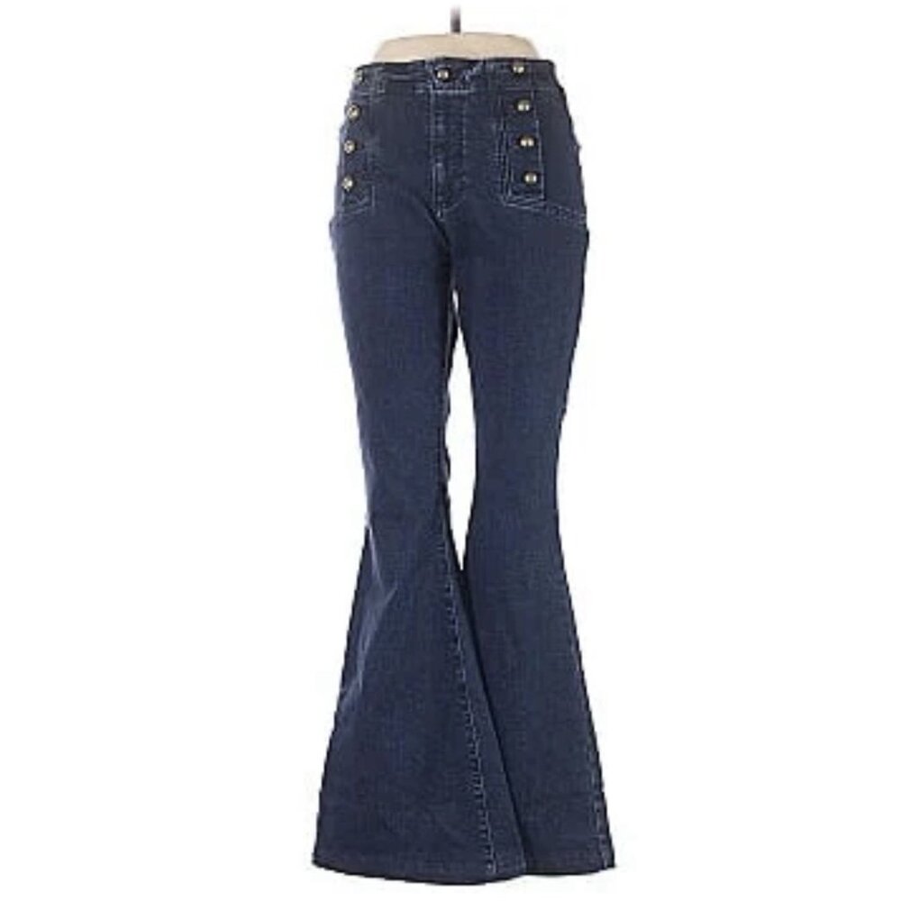 Ryegrass High Rise Super Flare Leg Jeans Size 18 Dark Stone Women’s Retro Y2K